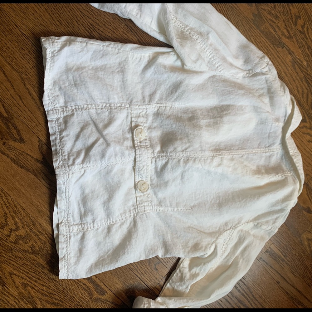 Mossimo White Linen Jacket- Large - Picture 6 of 6